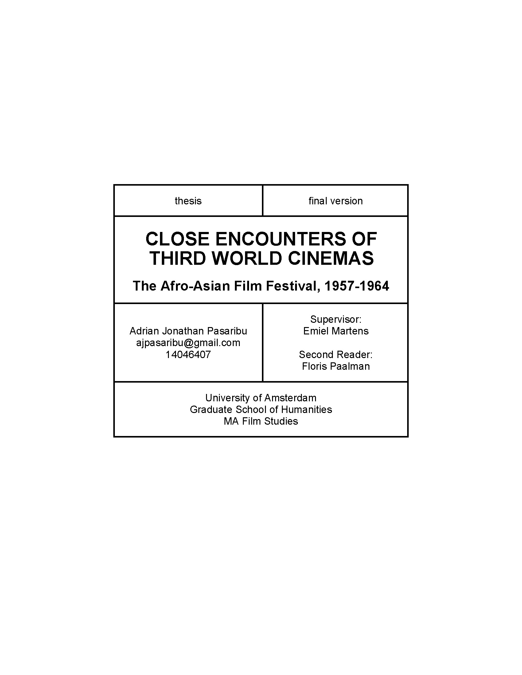 Close Encounters of Third World Cinemas